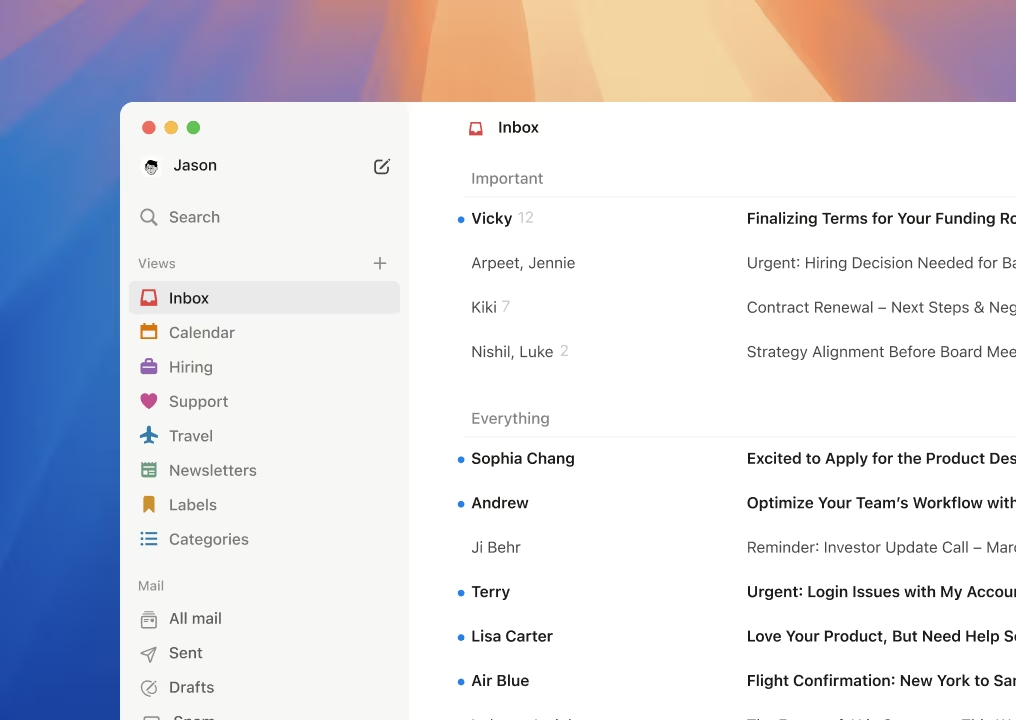 La version macOS de Notion Mail