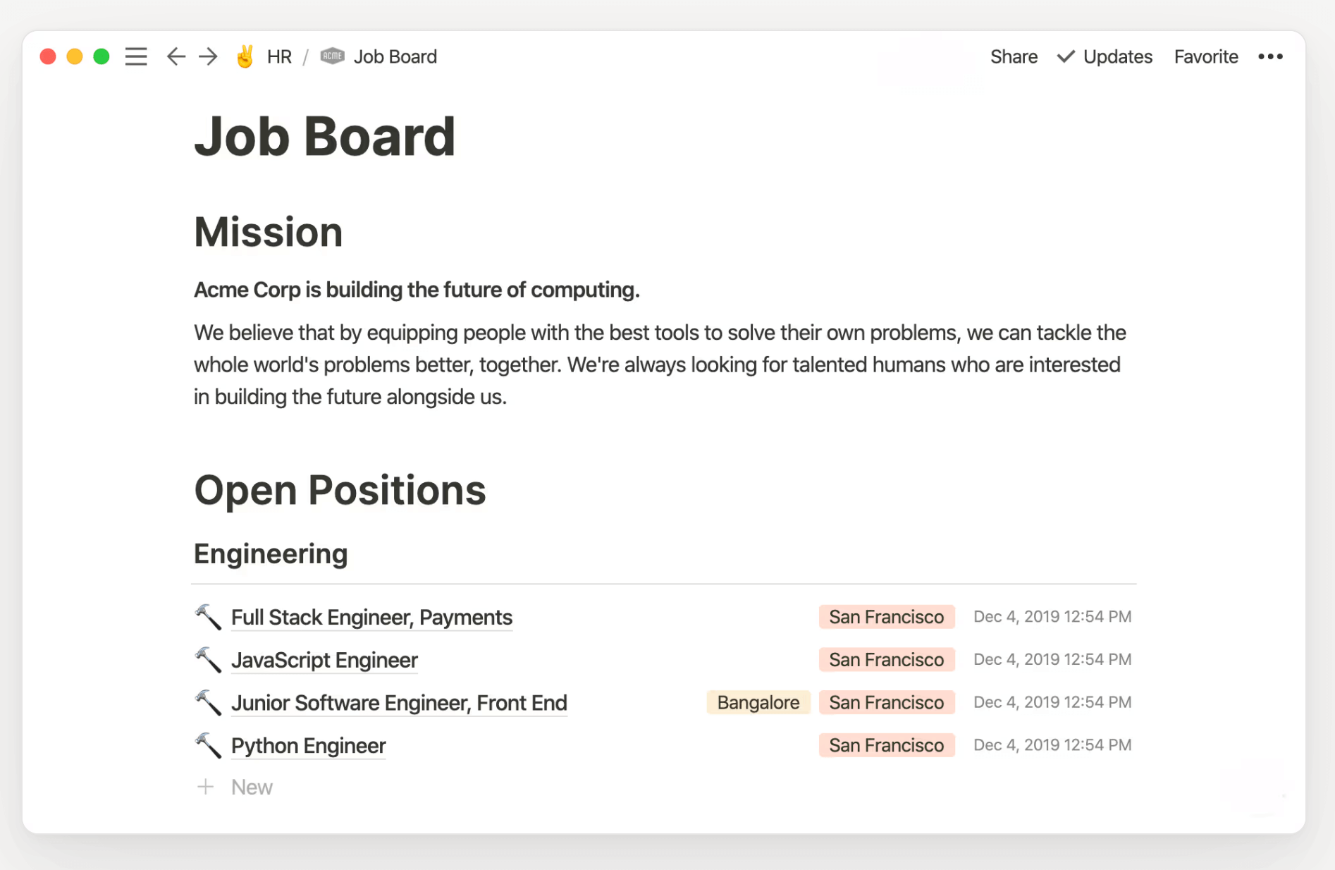 Un job board sous Notion