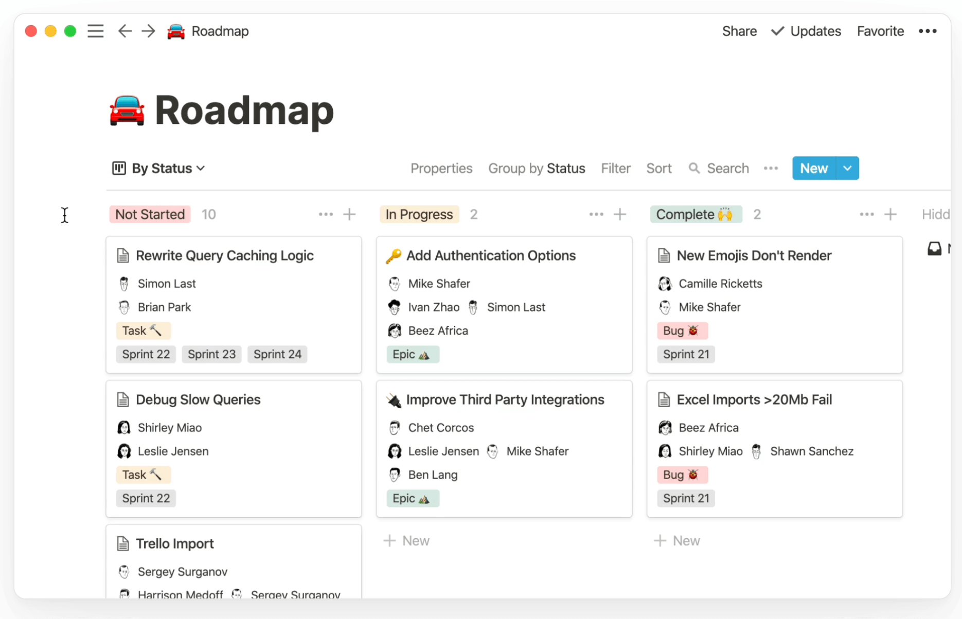 Kanban d’une équipe produit en entreprise