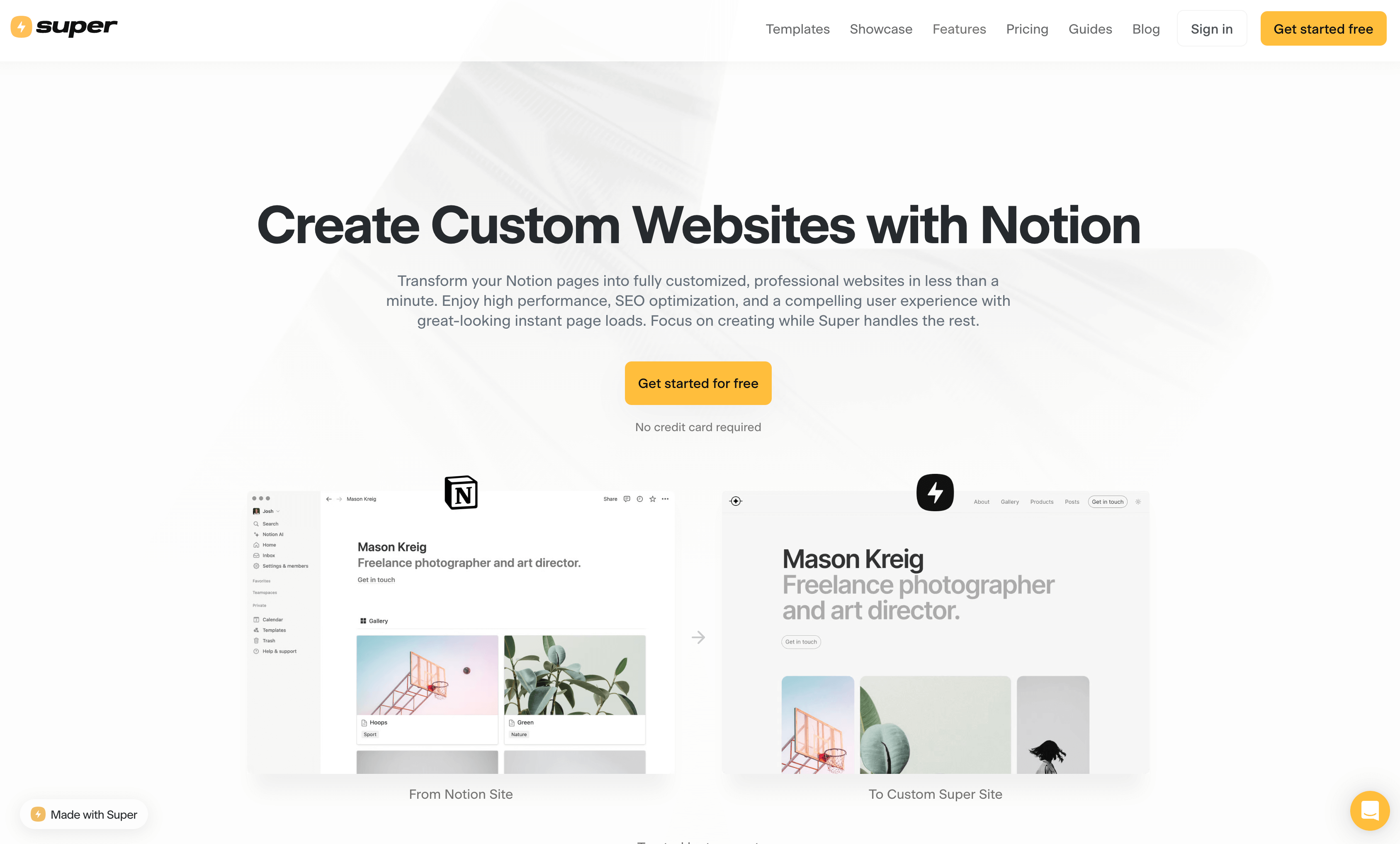 Un site avec Super so